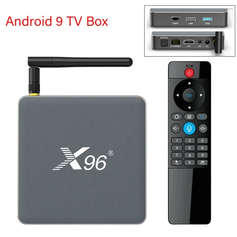 

S922x 4G/32G Smart Voice Set-Top Box Android 9 X96 X9 TV Box Media Player Dual-Frequency 5G WiF HD 4K 3D H. 265 with Bluetooth