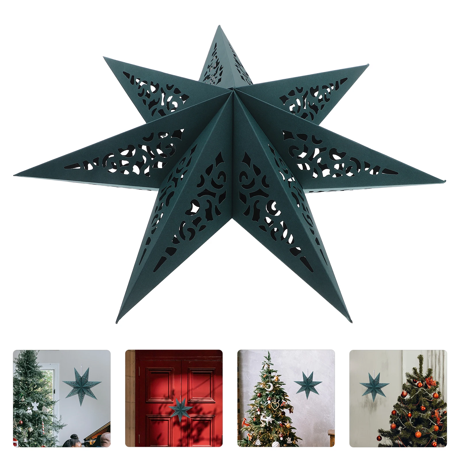 3 Stück Weihnachtsstern-Papierlaternen, faltbar, 3D-Origami-Lampenschirm für Urlaub, Hochzeit, Geburtstag, Dekoration, rotes Hängelicht