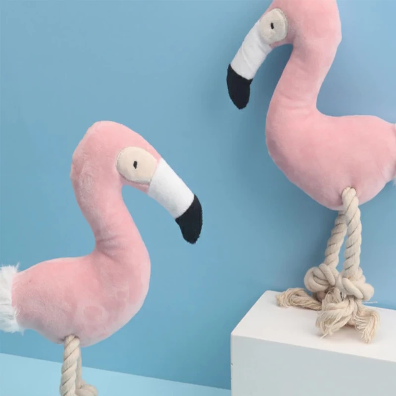 Hund Stimme Spielzeug Zähneknirschen Training Teddy Shiba Inu interaktive Haustier Flamingo Plüschtiere langlebige Haustier Spielzeug