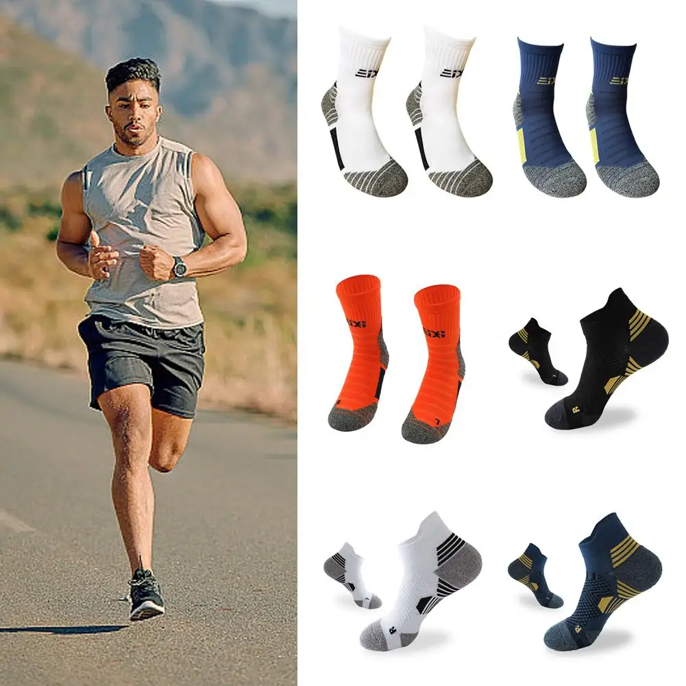 1pair Sports Socks Nano Anti Odor Socks Breathable Absorbent Mid Anti Sweat Length Fitness Men's Running Short Soft Slip So N0Q2