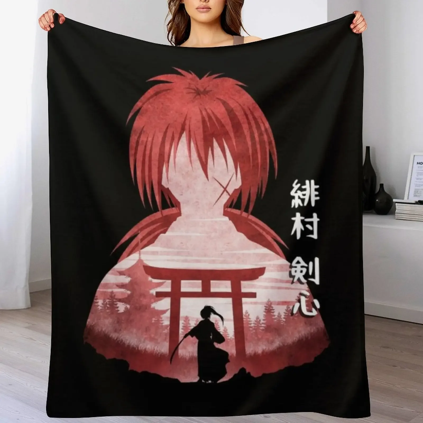 

Kenshin Himura Throw Blanket anime Bed linens Blankets