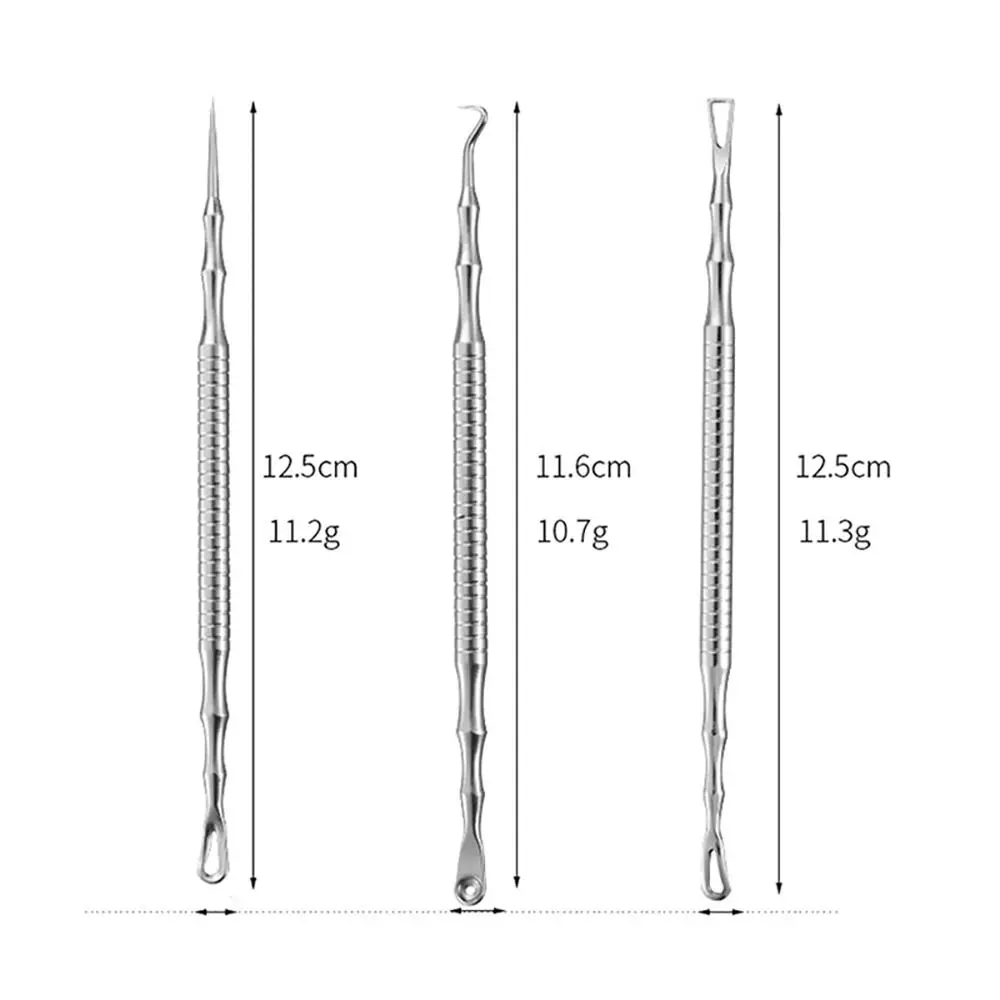 Pince à épiler pour dissolvant de boutons, pince cellulaire, ultra-fine, salon de beauté, grattage et fermeture, points noirs, nettoyant en profondeur, soins du visage, acné, 3 pièces