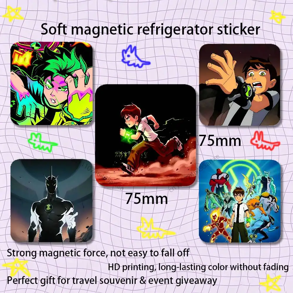 Powerful Alien X Ben 10 Tennyson Black Square Plastic Fridge Magnet, for Magnetic, No Trace Left, Durable, Smooth and Textured