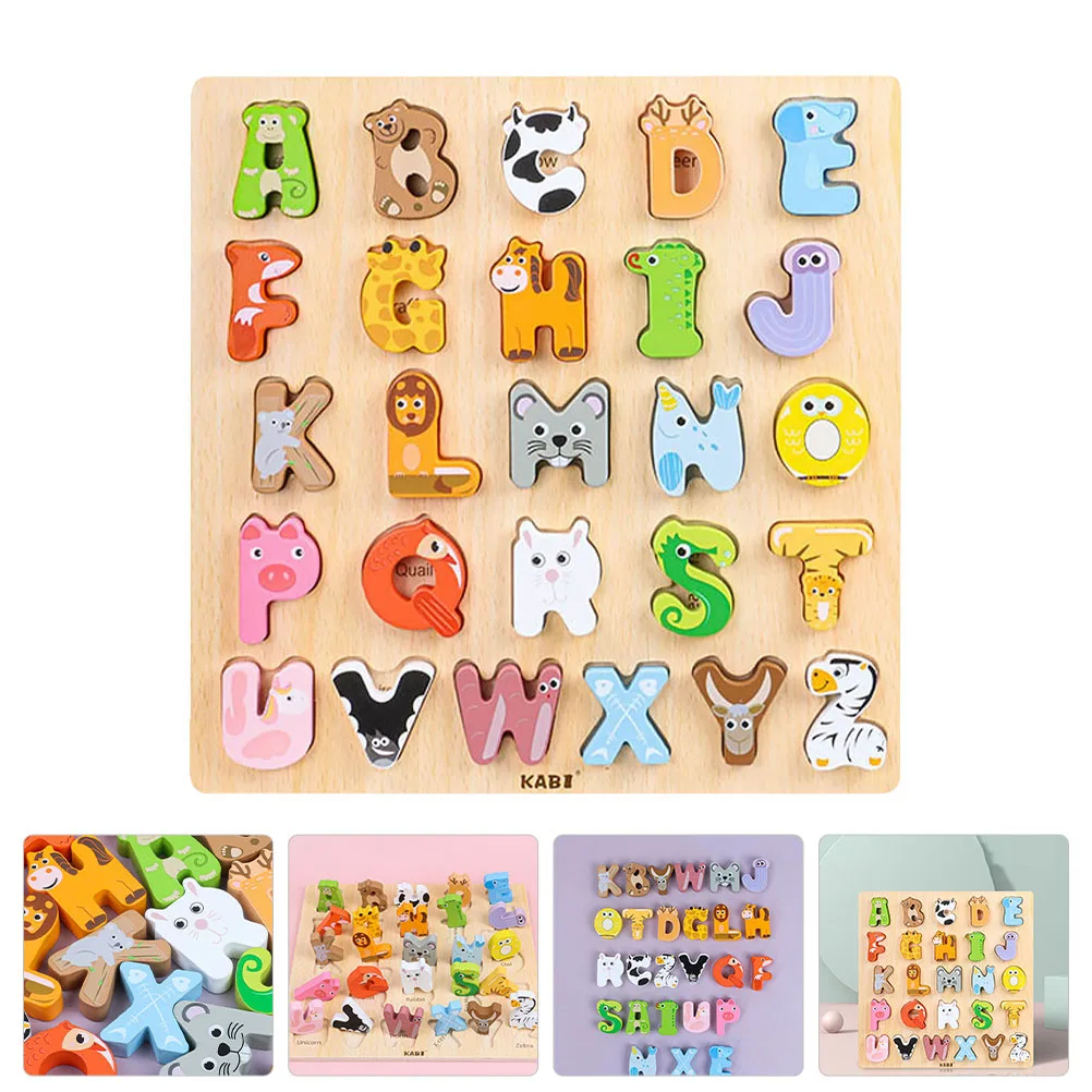 Quebra-cabeça de madeira para crianças, placa de quebra-cabeça com bordas suaves, aprendizagem durável para crianças, jogo de quebra-cabeça educacional, acessório para crianças