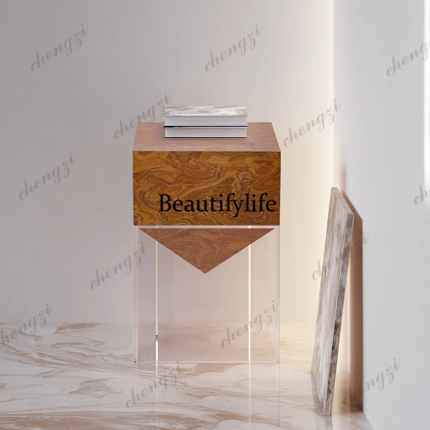 Hotel entrance high-end suspended flower stand next to sofa suspended display stand base flower pot stand