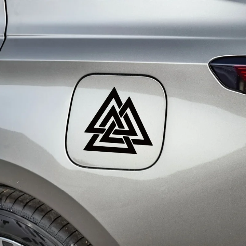 Waterproof Self-Adhesive Interlocking Triangle Vinyl Decal Black Red White 1PC For Car Laptop Phone Custom DIY Decor Sticker