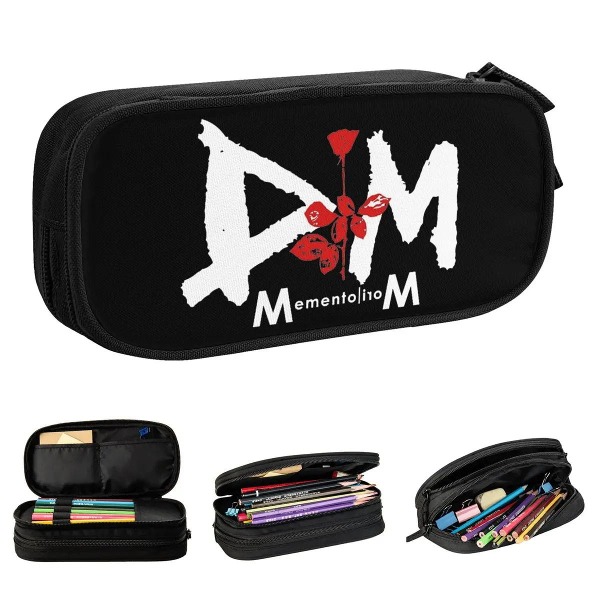 DM Memento Mori Mode Depeches Pencil Case Pen Box Bag for Student Large Storage School Supplies Gifts Pencil Pouch