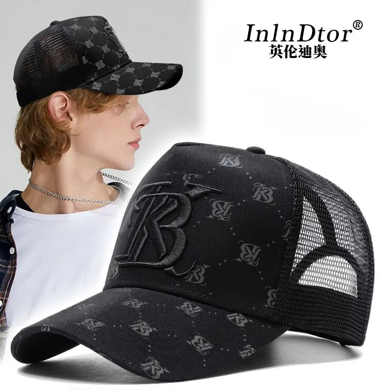 

New Summer Men's and Women's Hats Tall Crown Half Mesh Breathable Matching Baseball Cap Fashion Fashion Peaked Cap