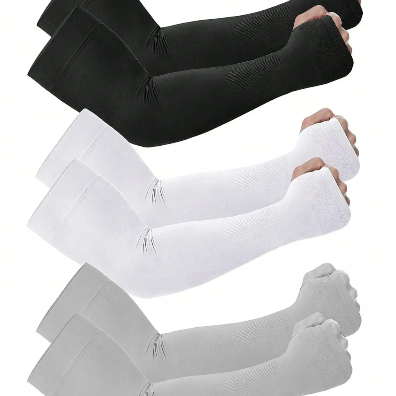 2 manchons respirants de protection solaire avec doigts exposés et manchons de glace en soie anti-perte
