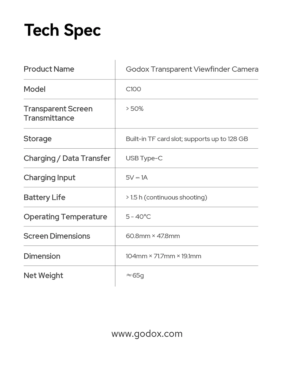 Godox C100 Transparenter Sucher, transparente Smart-Kamera, nahtloses HuD-Display, Vlog, Aufnahmen machen, Geschenke, Spielzeug für Mädchen und Kinder – Detail 12