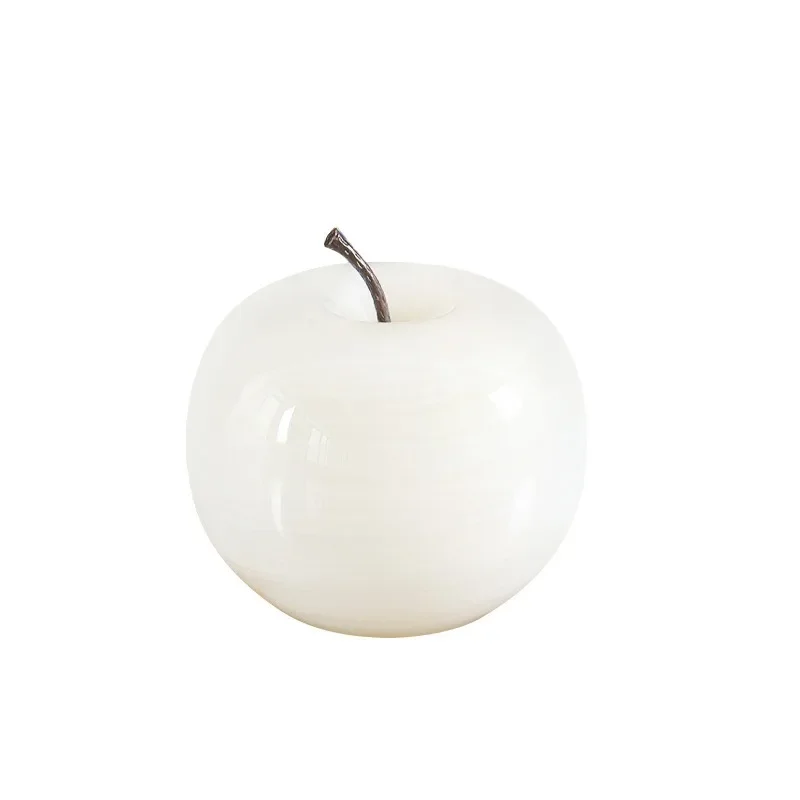 

Modern light luxury solid natural marble jade apple ornament decoration entrance TV cabinet decoration