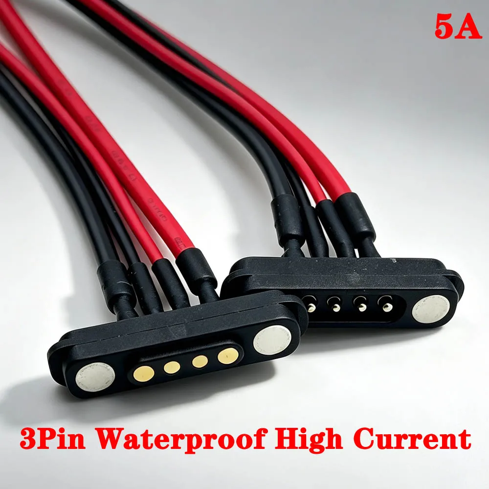 4Pair Spring Loaded Male Female 2.54MM 4.0MM Pitch 5 Pole Through Holes PCB Connector 5A DC Magnetic Pogo Pin