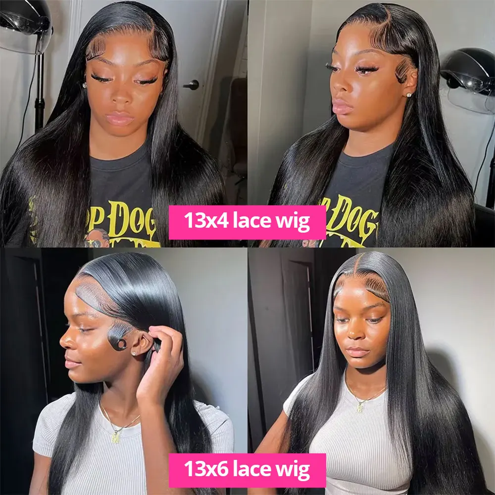 30 38 Inches Straight Lace Front Wigs Human Hair Brazilian 13x4 13x6 HD Transparent Lace Frontal Wig 7x5 Glueless Wig Preplucked