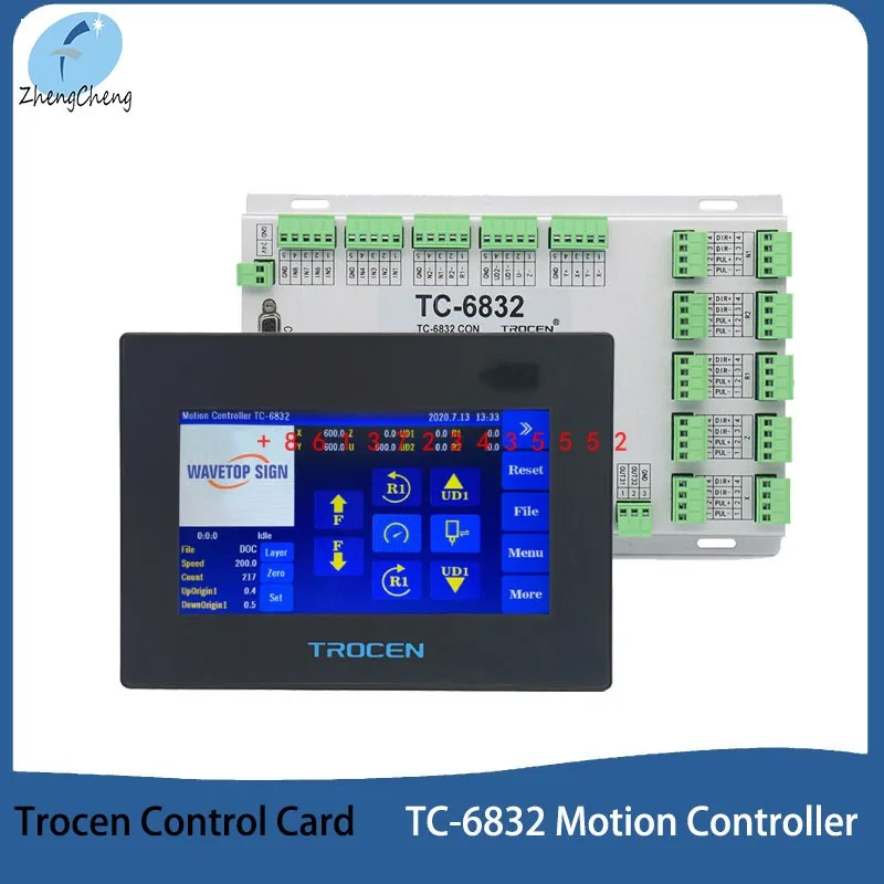 

Trocen Vibrating Knife Cutting Motion Controller TC-6832 7inch Touch Screen use for CNC Vibrating Knife