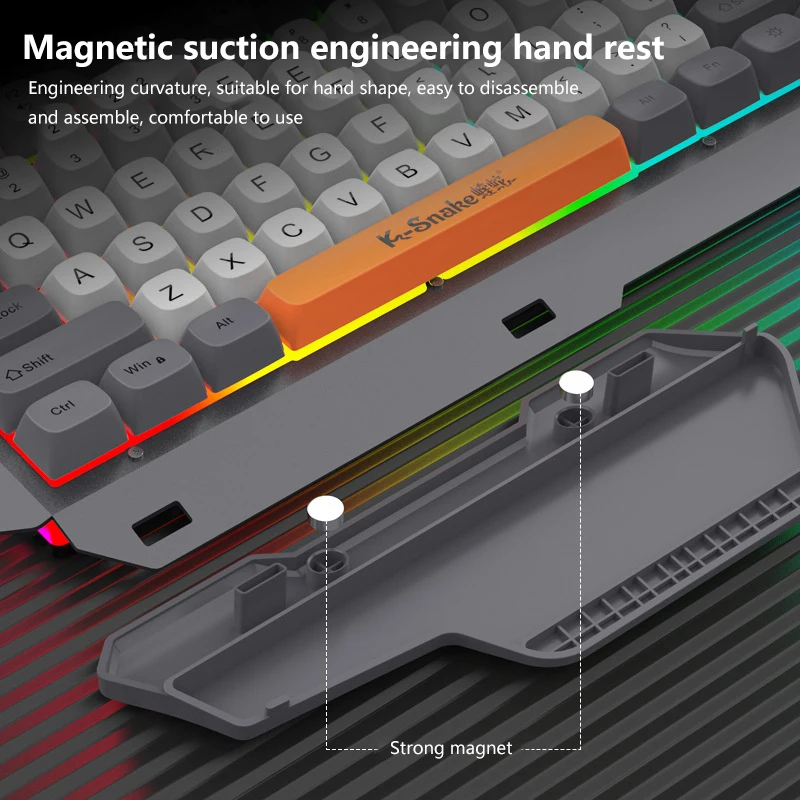 Gaming 108 Keys Wired Keyboard And Mouse Suit RGB Atmosphere Lamp Desktop Computer Laptop PC E-Sports Gamer Mechanical Feel