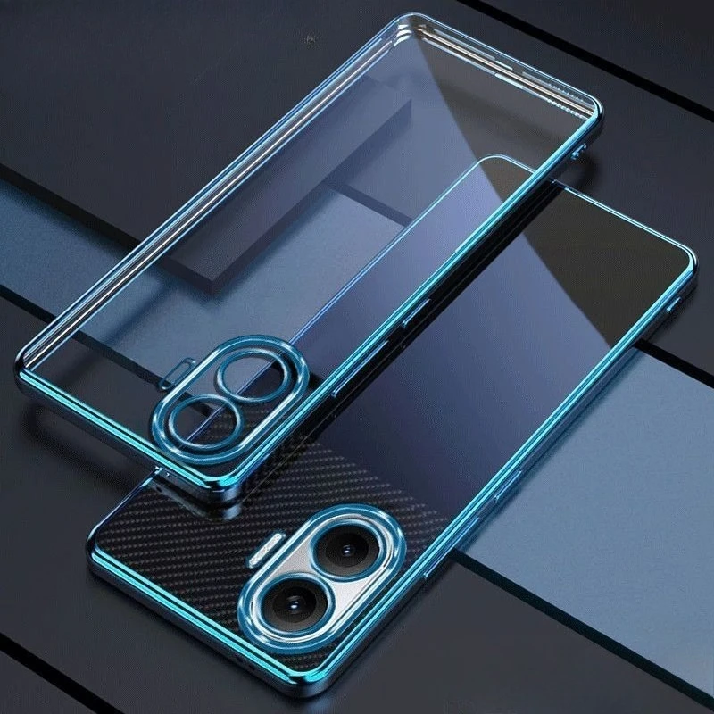 

Luxury TPU Plating Slim Case For Redmi MI Turbo 4 Pro 4pro Transparent Soft Protective Back Cover For Xiaomi POCO F7 pocof7