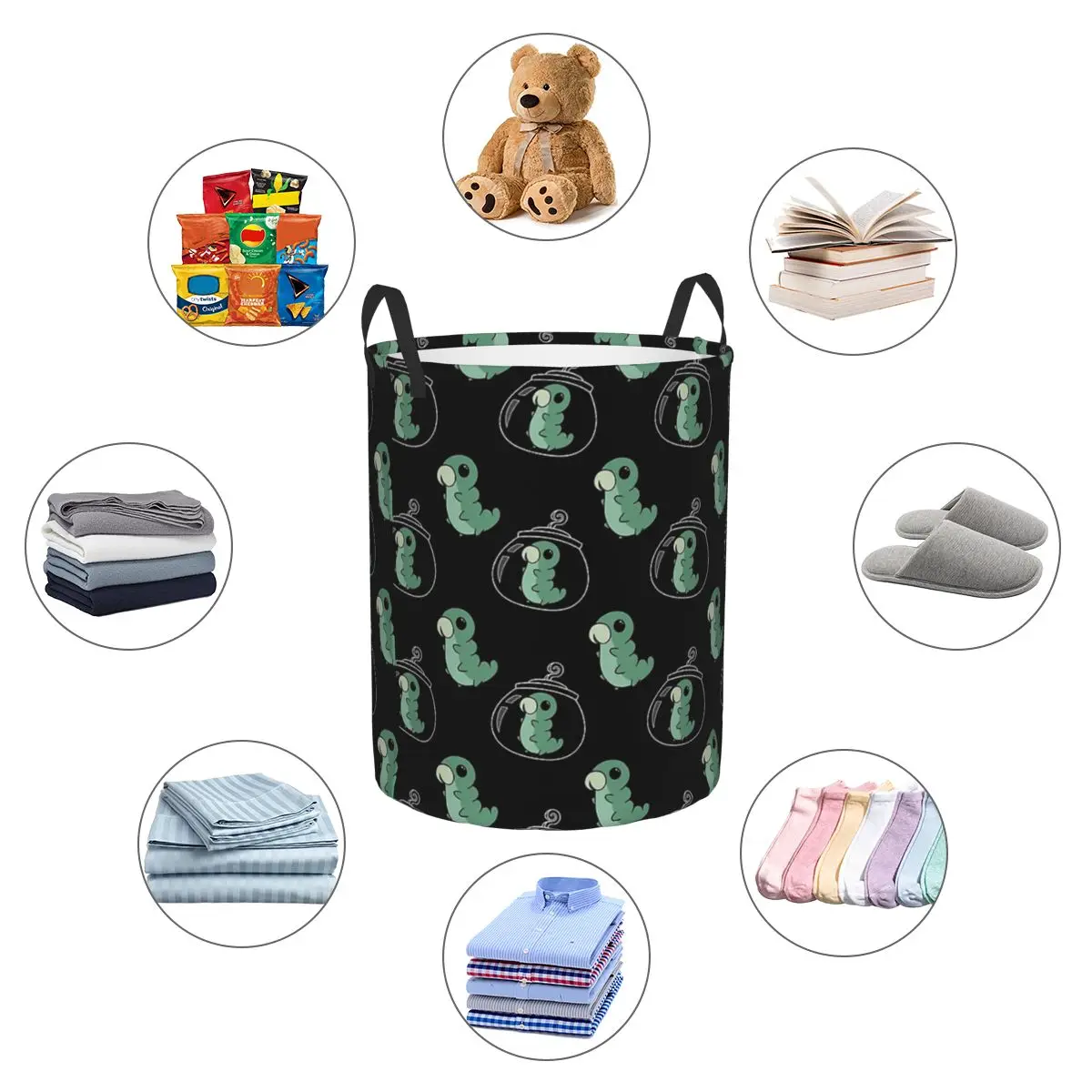 Hollow Knight Grub Pattern Foldable Laundry Baskets Dirty Clothes Toys Storage Basket Large Waterproof Box