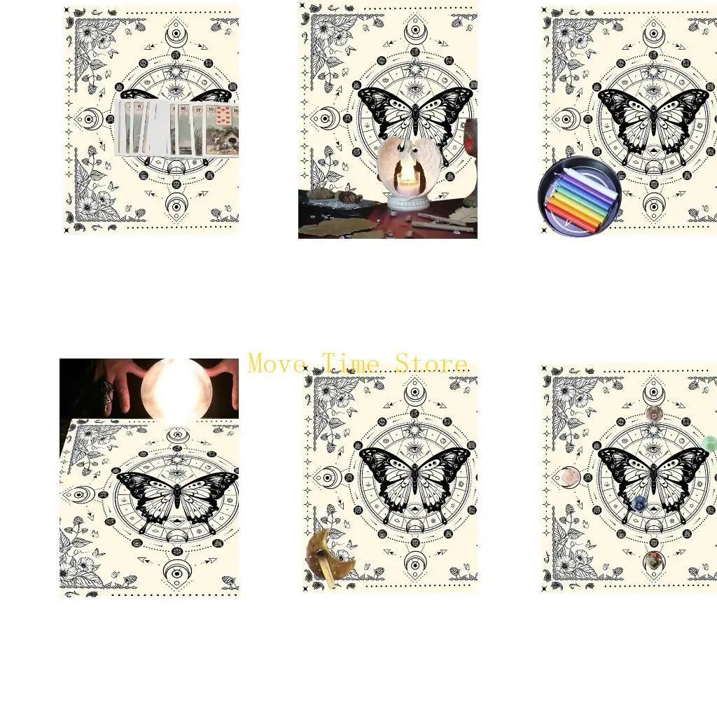 

92ME Луна и бабочка с рисунком карты Таро, скатерть, алтари, ткань, алтари, гадания, карты, скатерть, гобелен