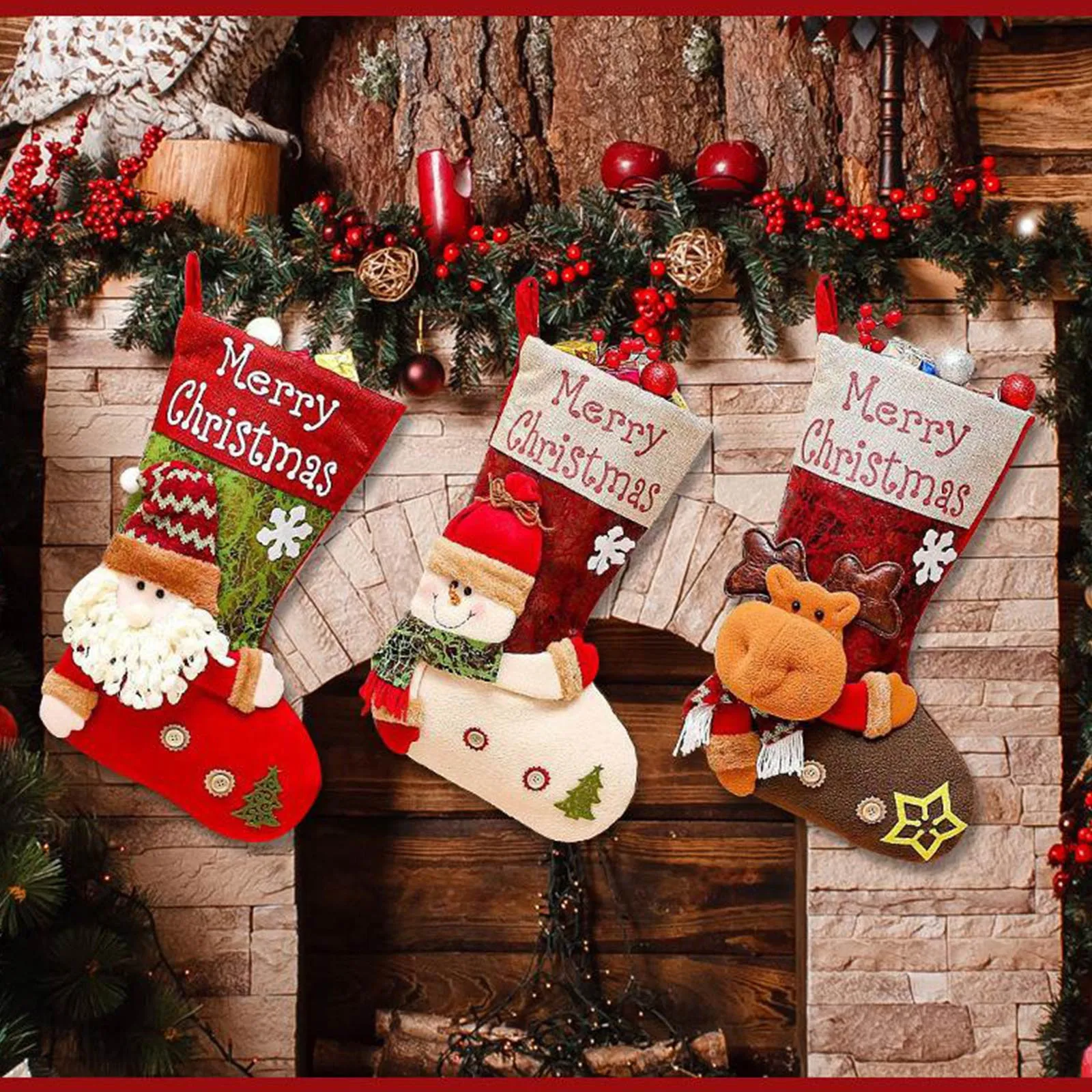 

Christmas Stockings 3d Cute Snowman Xmas Stockings With Name Tages Christmas Decorations For Tree Stairs Fireplace Decoration