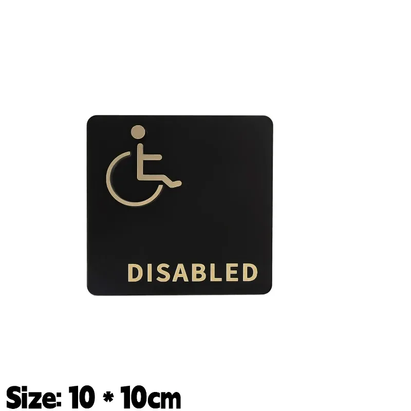 3D Acrylic Toilet Sign Women Men Disabled Bathroom Exit Door Plate for Office Cafe Shop Hotel Restaurant Toilet Creative Sticker, image 9