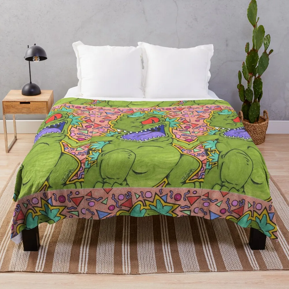 Hungry Reptar Throw Blanket Decorative Beds heavy to sleep Soft Plush Plaid Blankets