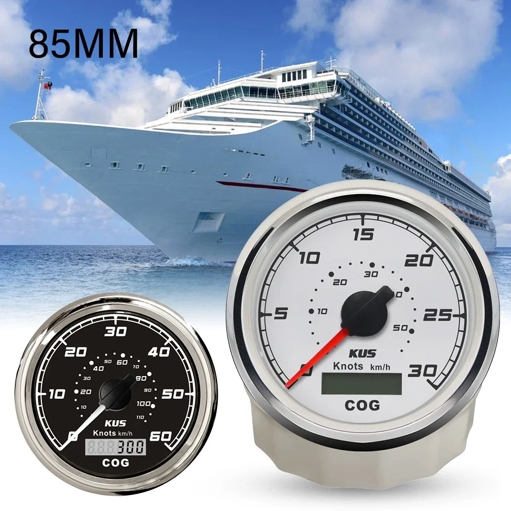

KUS водонепроницаемые 85 мм GPS-спидомеры 0-30 кнопок 0-60 кнопок одометра с GPS-антенной для авто лодки, яхты, универсальные