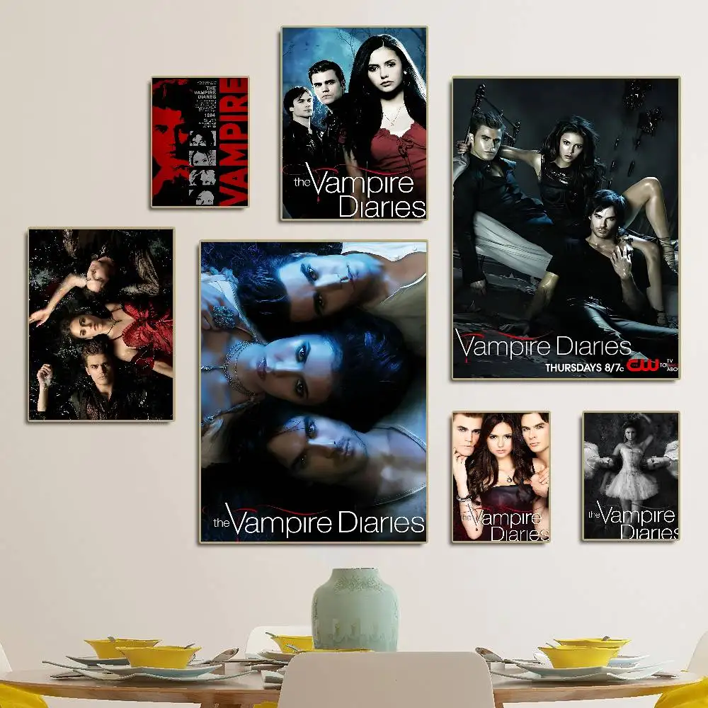 Classic T-The V-Vampire Diaries Movie Self-adhesive Art Poster HD Quality Wall Art Retro Posters For Home Home Decor