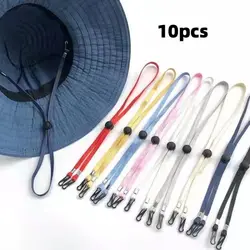 10pcs Quality 70cm Hat Chin Cord Anti-lost Nylon Adjusting Rope Multi-function Removable Windproof Hat Strap Sun Hat