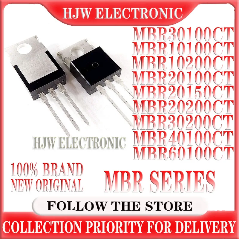 10pcs MBR30100 TO220 MBR30100CT TO-220 MBR10100CT MBR10200CT MBR20100CT MBR20150CT MBR20200CT MBR30200CT MBR40100CT MBR60100CT