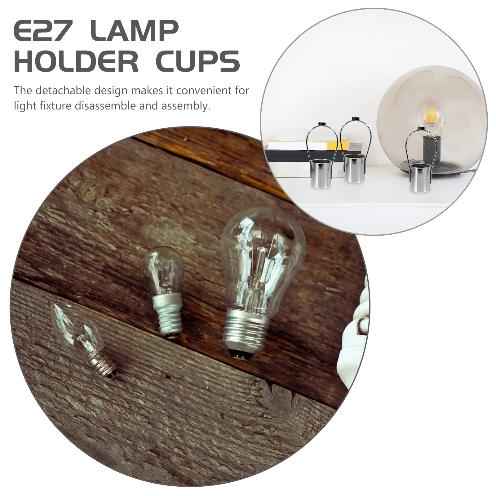 

8Pcs Lampshade Frames E27 Lamp Base Cup Iron DIY Holder for Wall Ceiling Pendant Lights Retro Chinese European Lamps