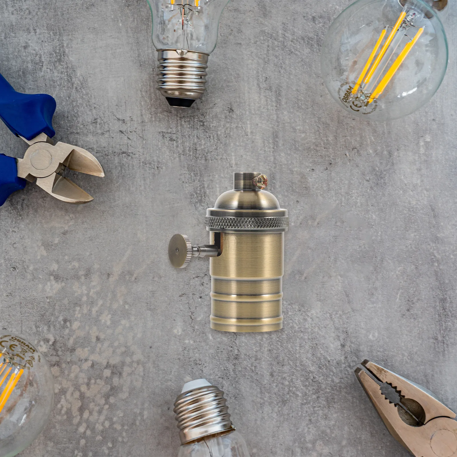 

Ретро-патрон E27: высококачественный металлический держатель для лампочек, простой в установке, для ремонта светильников