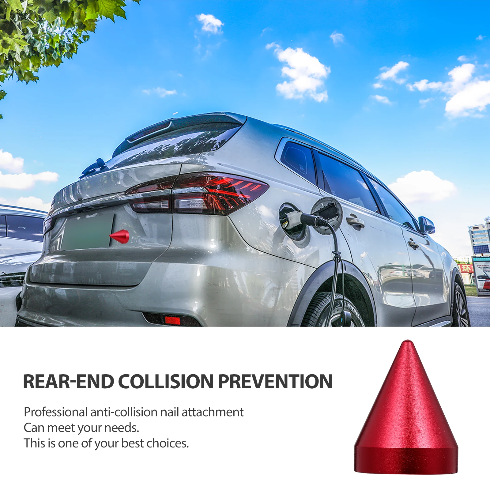 

s Red Collision Tail Cone Durable Car Protector Decorative Tool For Most Vehicles With Long Anti Collision Tail Cone Life