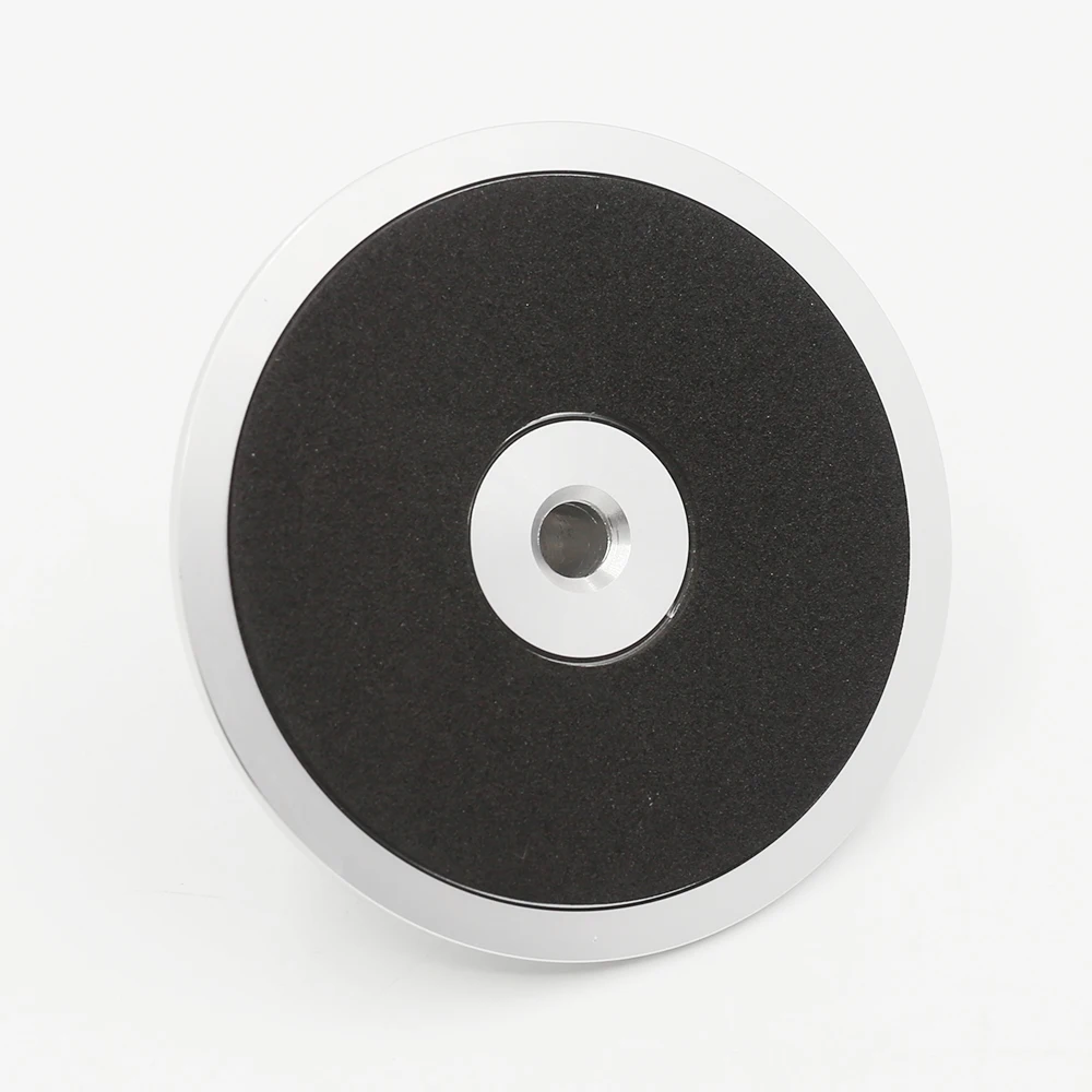 แผ่นอลูมิเนียมกันโคลงสำหรับเครื่องเล่นแผ่นเสียงไวนิลเครื่องเล่น CD ที่หนีบน้ำหนักบันทึกสูง31มม. สีเงินสีดำ78มม.