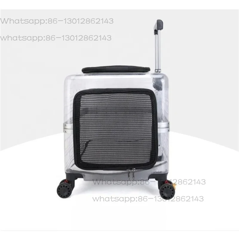 Cart Traction Rod Pet Carrier Breathable Fully Transparent Bubble Cat Travel Bag Pet Carrying Case