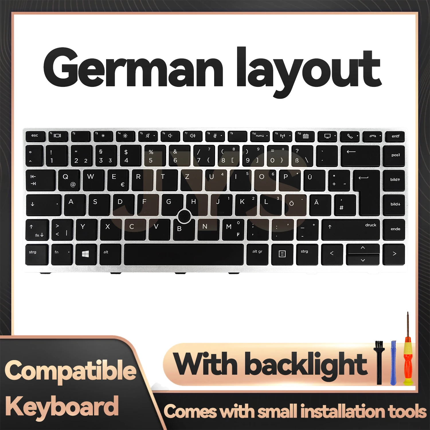 

For HP EliteBook 840 G5 G6/846 G5/745 G5/645 G6/ZBook 14u G5/ZBook 14u G6 laptop replacement keyboard with backlit German layout