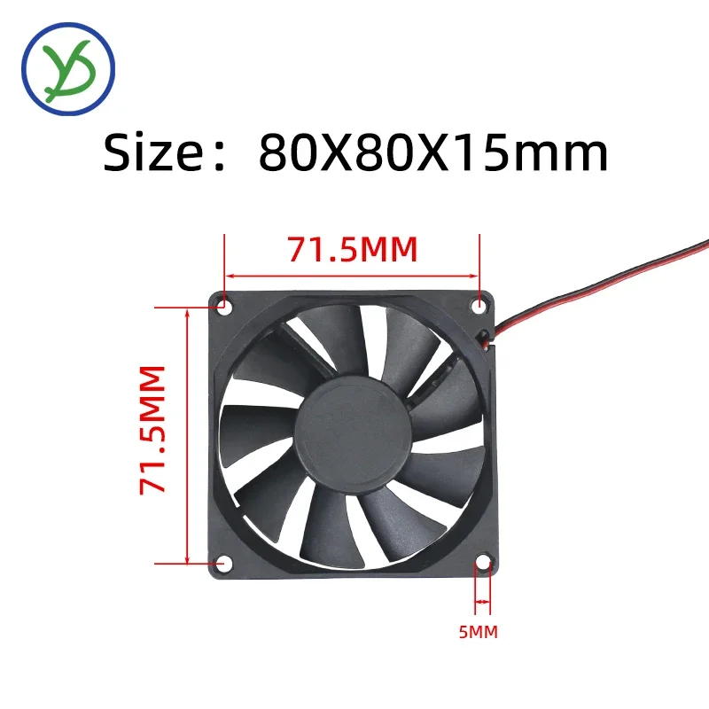 Охлаждающий вентилятор 12 В 24 В 6015 8015 Масляный подшипник Охлаждающий вентилятор постоянного тока Нагреватель Аксессуары Высокоскоростной охлаждающий вентилятор для источника питания шасси