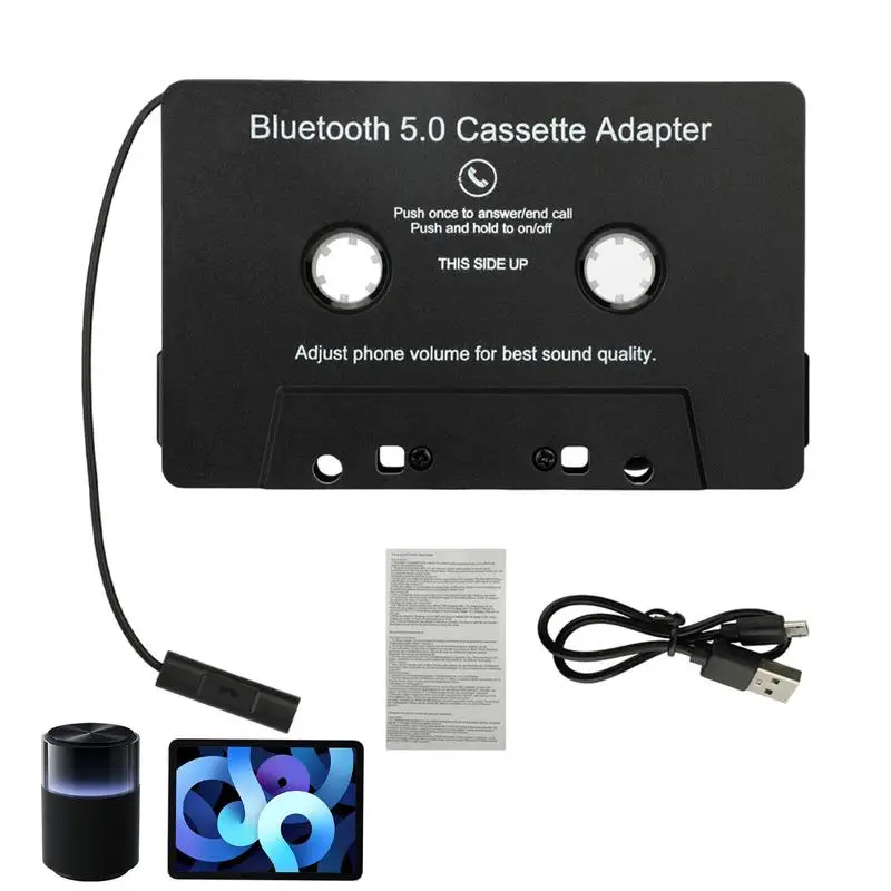 Tape Audio Adapter For Car Blue Tooth 5.0 Cassette High-Fidelity Desk Player Hands-Free Call Seamless Streaming Cassette