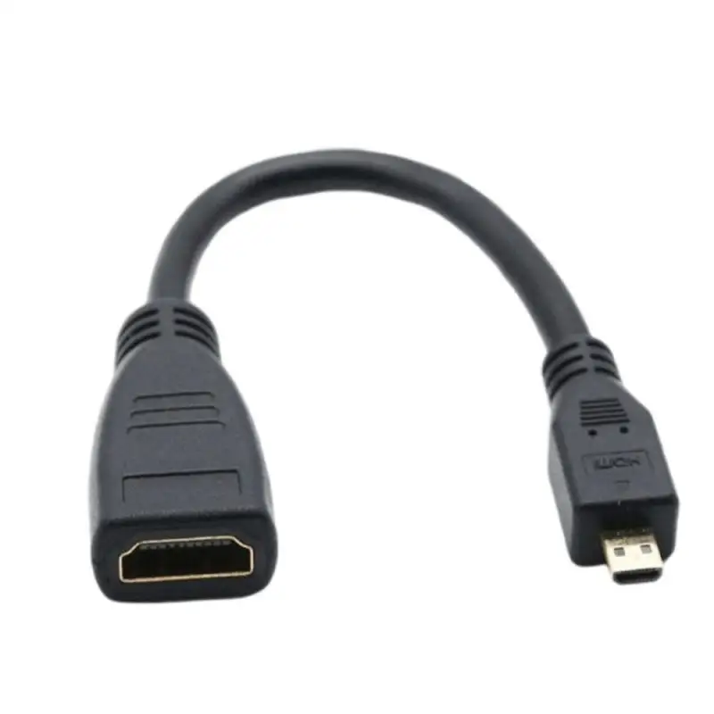 New HDMI-compatible Male to Female Adapter Mini Micro D Type 90 Degree Right Angle Male to HDTV AF Extension Cable for Video