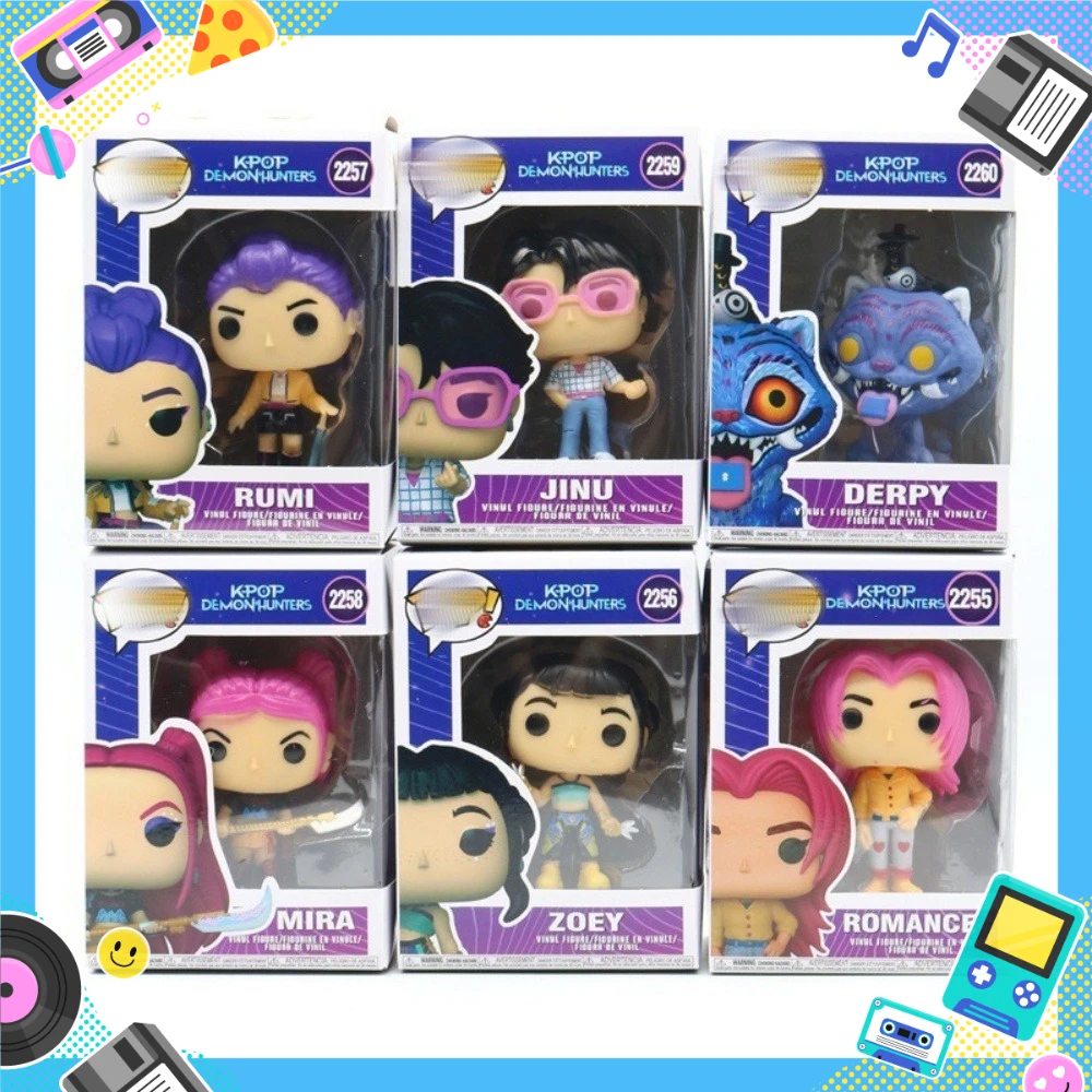 Kpop Demon Hunters Anime Figura Zoey Rumi Mira Jinu Derpy com Sussie FUNKO POP Colecionável Edição Limitada Modelo Brinquedo Presente