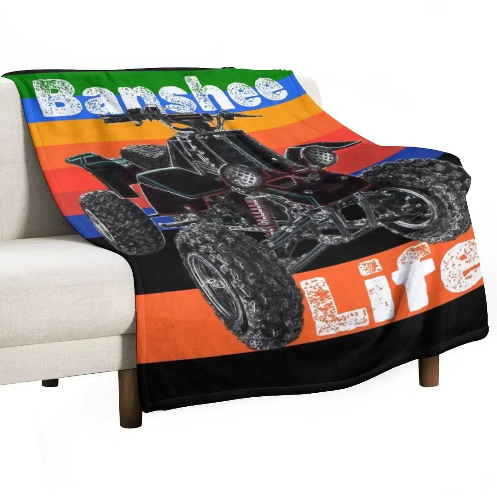 Banshee Quad ATV, Banshee Four Wheeler, Quad Bike Throw Blanket Hairy Beautifuls Sofa Throw Blankets