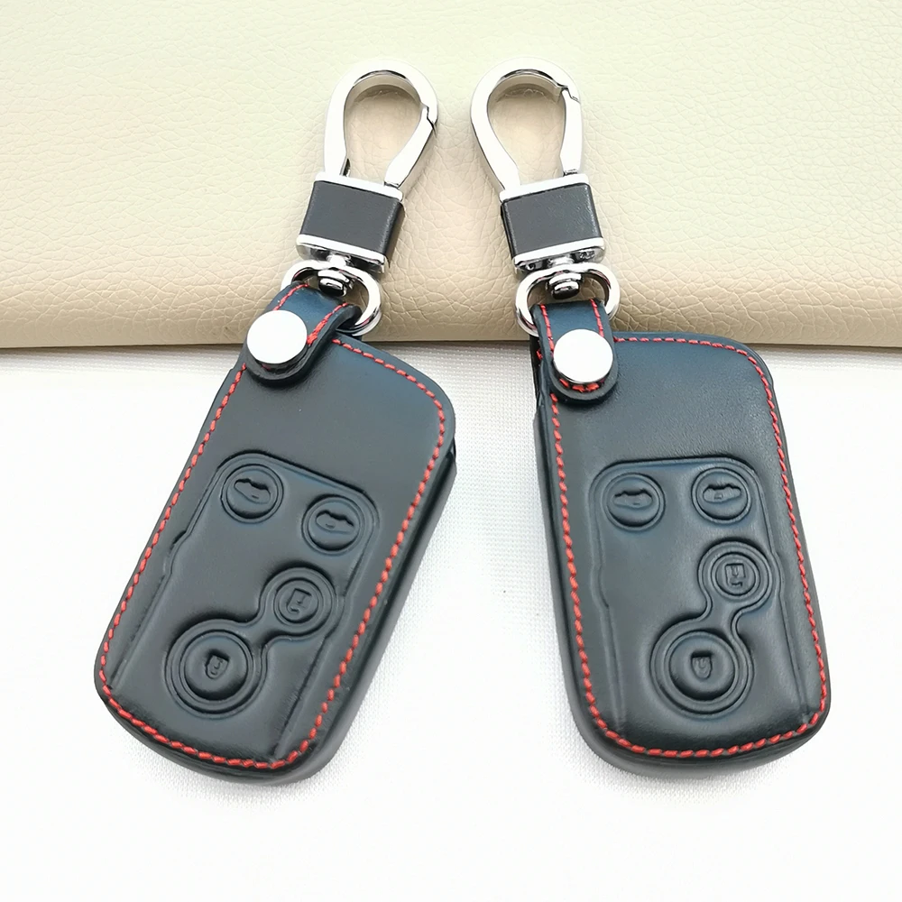 100% Leather Car Remote Case Key Cover for Honda Spada StepWgn RG1 Freed Spike Ge6 Fit Jazz Shuttle GP2 4 Buttons Keyless Shell