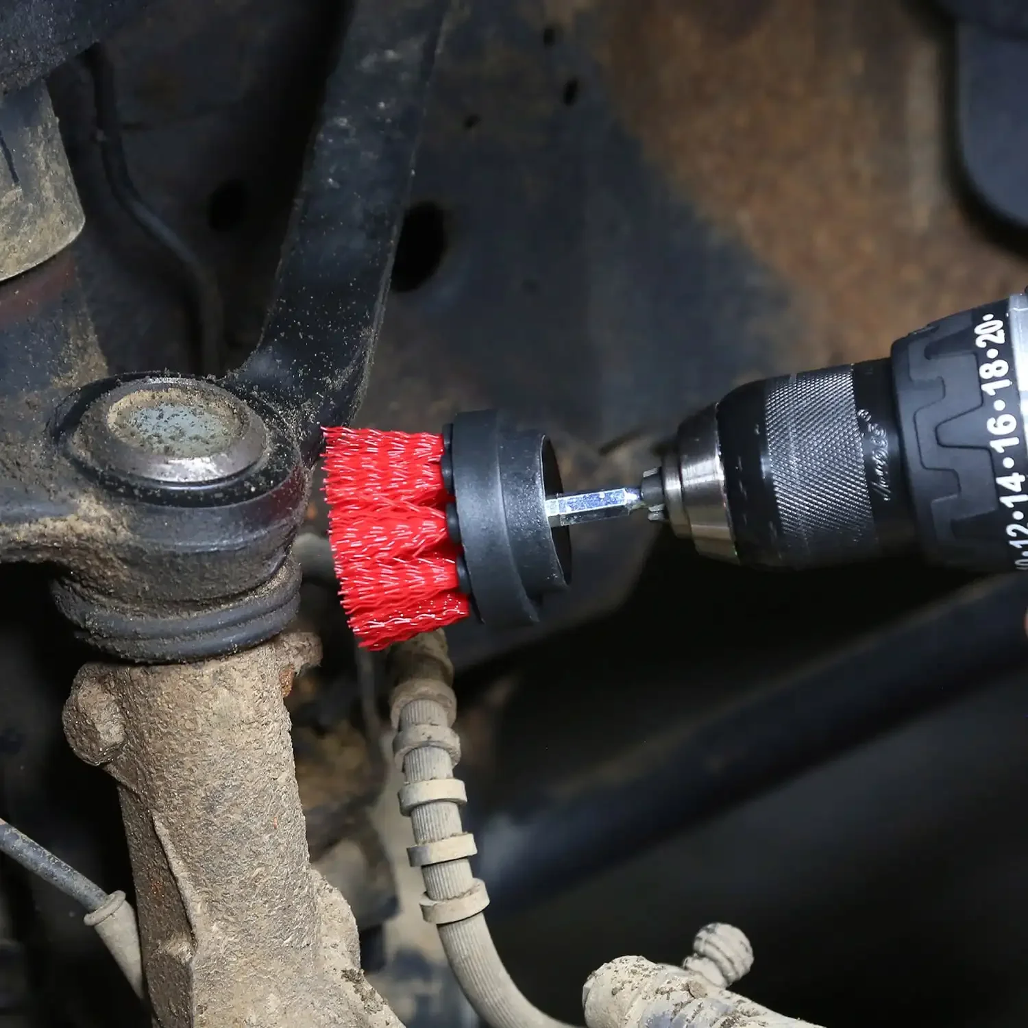 電動ドリル用3ピースブラックナイロンスクラブブラシアタッチメント