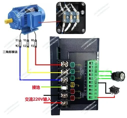 Three-phase asynchronous motor speed regulation T13-750W-12-H single-phase 220V to 380V Small vector inverter