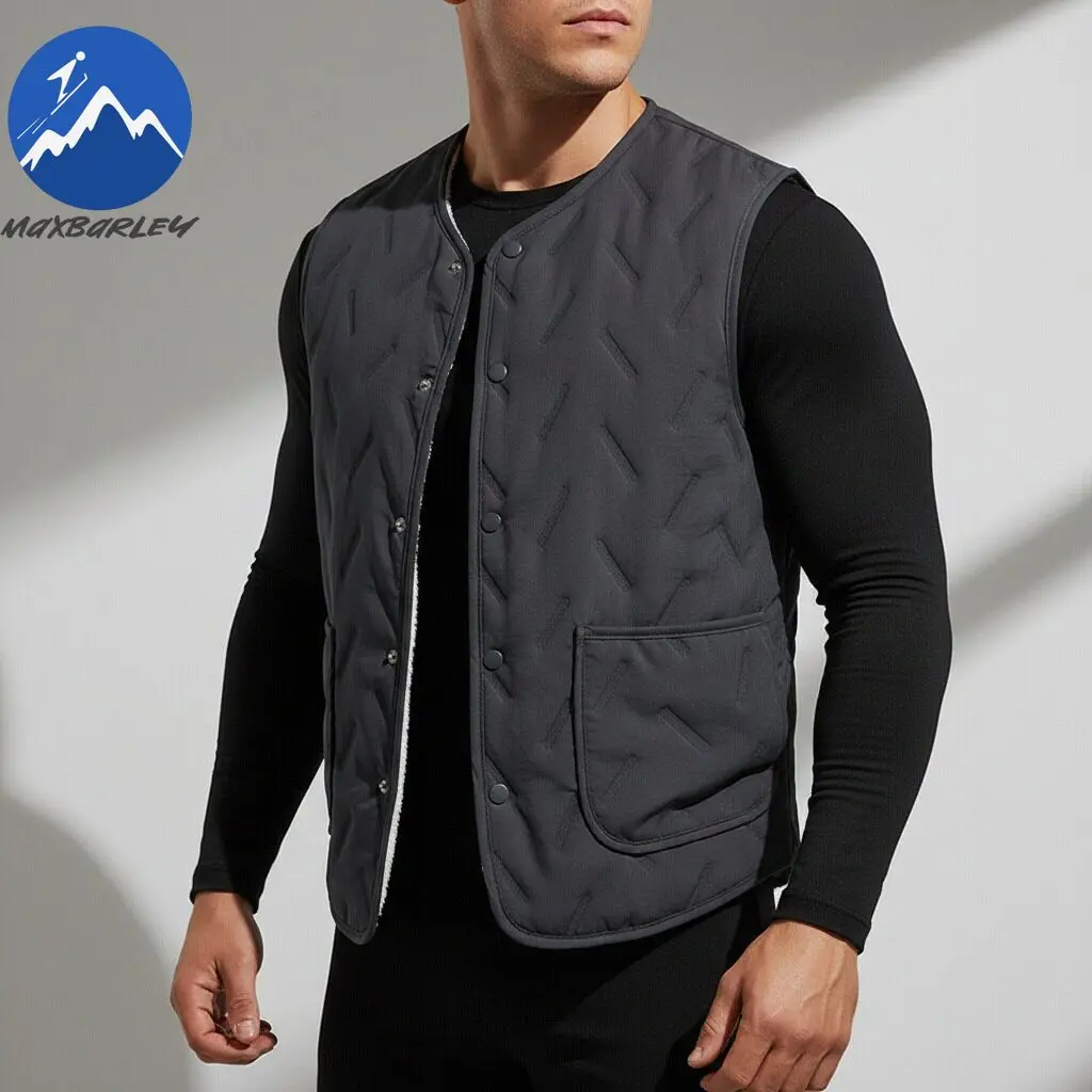 

Maxbarley унисекс зимний хлопковый жилет на флисовой подкладке толстый терможилет многослойный базовый слой повседневная универсальная верхняя одежда куртка