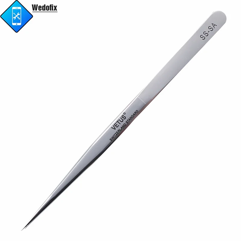 Original VETUS High Precision Stainless Steel Non-magnetic Tweezers with Straight Point Tips for Micro Soldering