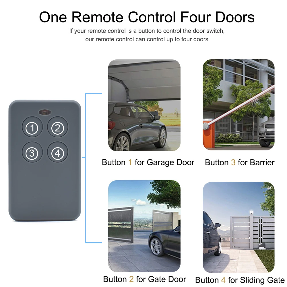 Garage Door Remote Control Duplicator 287MHz-868MHz Multi-Frequency Code Grabber Clone Gate Remote Control Garage Door Opener