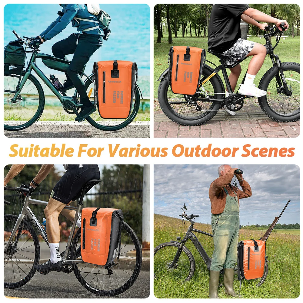 NEWBOLER Fahrradtasche, 27 l, großes Fassungsvermögen, wasserdicht, Reise-Fahrradtasche, Fahrrad-Rücksitz, Kofferraumtasche, elektrisches Fahrradzubehör – Detail 1