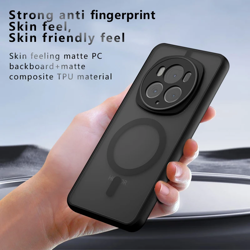 Für Ehre Magie 6 Pro Fall Magnet abdeckung Fall feste harte PC TPU Anti-Finger abdruck matte PC-Telefon abdeckung