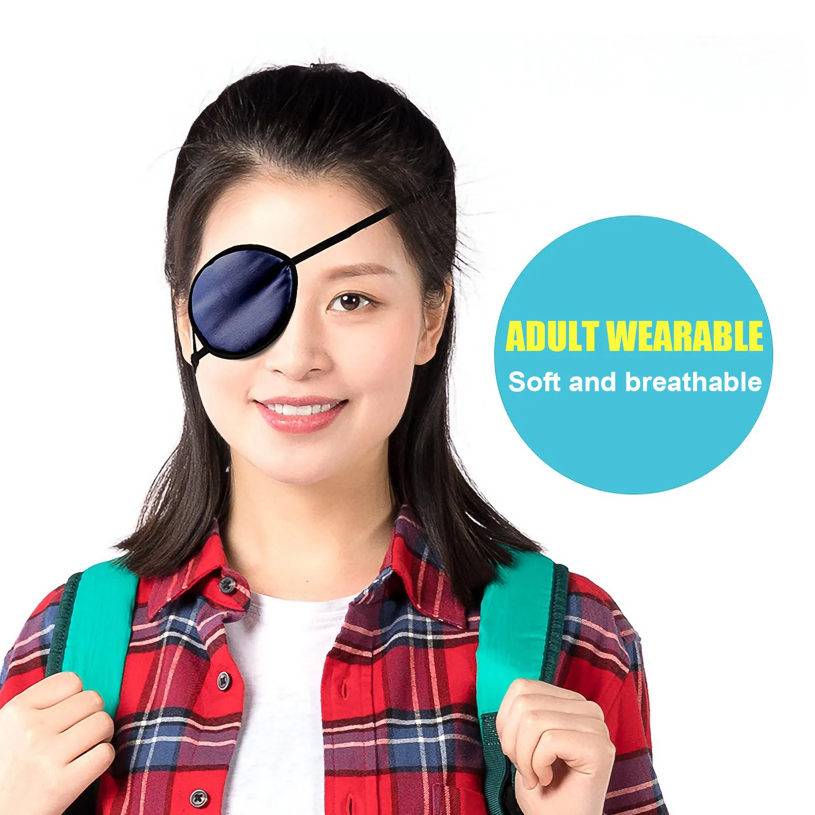

5pcs Single Eye Patch Silk Satin Amblyopia Strabismus Correction Comfortable Kids Skin Friendly Breathable for Outdoor