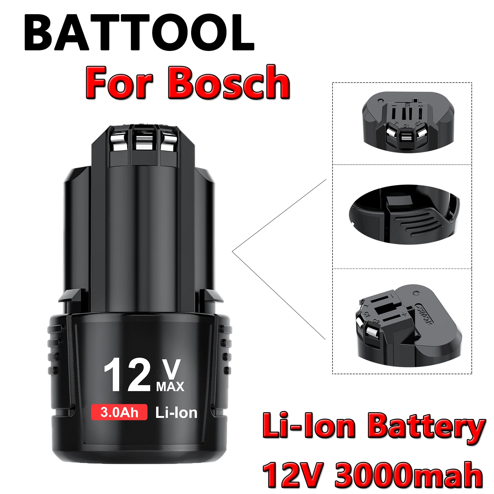 For Bosch 12V Replacement Battery BAT411 BAT412A BAT413A D-70745GOP 2607336013 2607336014 PS20-2 Battery Cordless Power tools